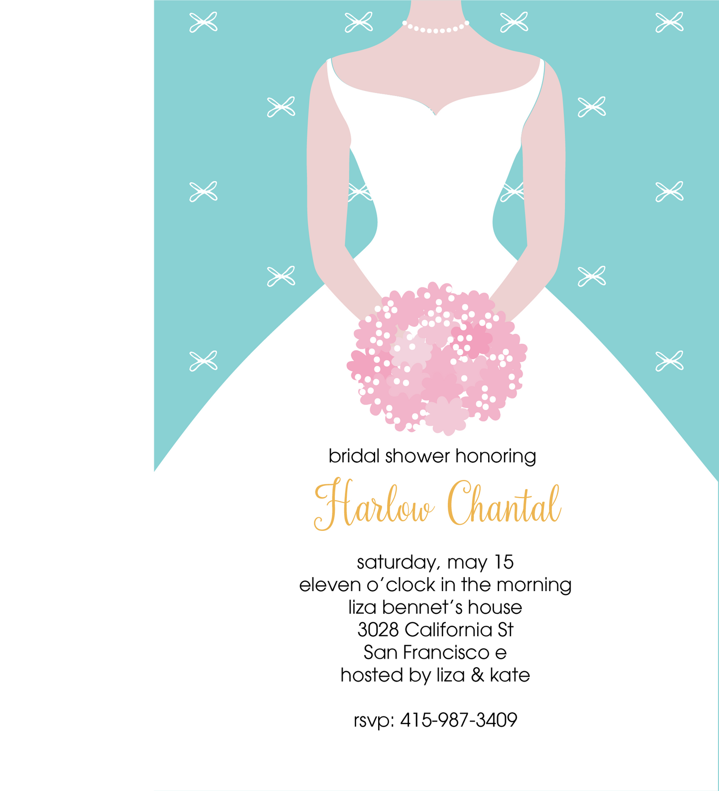 Wedding Dress bridal shower invitation