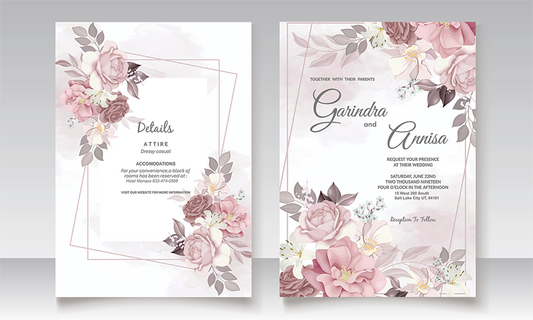 Dusty Rose Pink Wedding Invitation & Save the Date